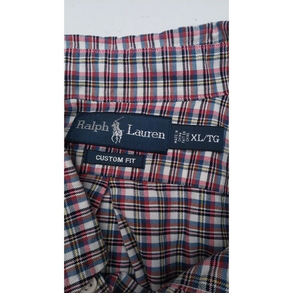 Ralph Lauren Polo Men's CUSTOM FIT Long Sleeve Multicolored Check Shirt XL - Picture 6 of 6